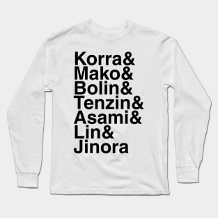 Legend Of Korra Helvetica List Long Sleeve T-Shirt